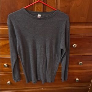 NWT grey ribbed waffle long sleeve top